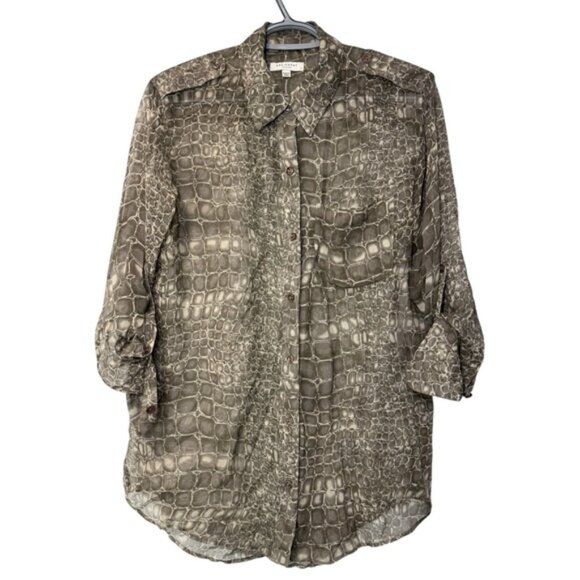 Equipment Crocodile Print Button Down Shirt size S - Picture 1 of 6